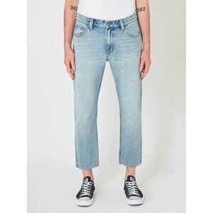 Men's ROLLA'S Relaxo Chop Original Stone Mid Rise Straight Crop Jeans, Size 34